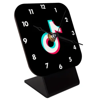 TikTok, Quartz Wooden table clock with hands (10cm)