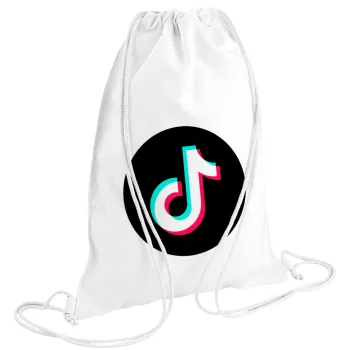 TikTok, Backpack pouch GYMBAG white (28x40cm)
