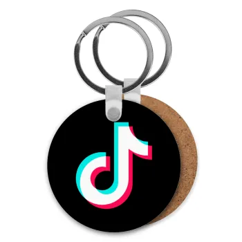 TikTok, Μπρελόκ Ξύλινο στρογγυλό MDF Φ5cm