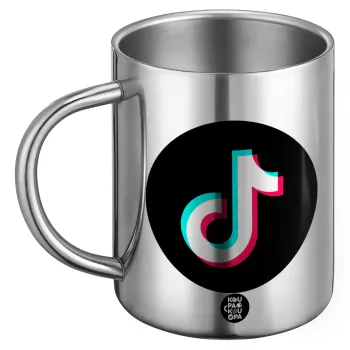 TikTok, Ανοξείδωτη Μεταλλική Κούπα 450ml - Διπλού Τοιχώματος