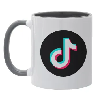 TikTok, Κούπα χρωματιστή γκρι, κεραμική, 330ml