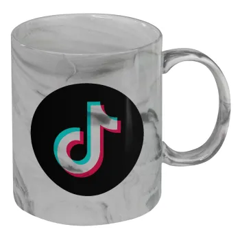 TikTok, Mug ceramic marble style, 330ml