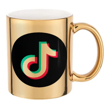 TikTok, Κούπα κεραμική, χρυσή καθρέπτης, 330ml