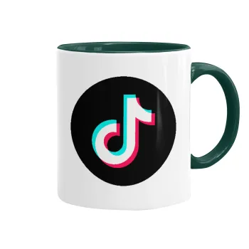 TikTok, Κούπα χρωματιστή πράσινη, κεραμική, 330ml