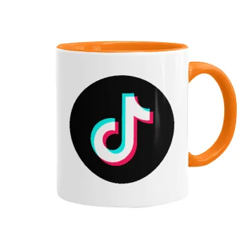 TikTok, Mug colored orange, ceramic, 330ml