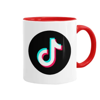 TikTok, Mug colored red, ceramic, 330ml