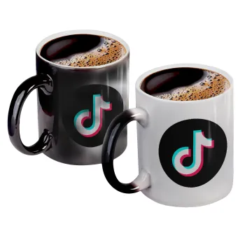 TikTok, Color changing magic Mug, ceramic, 330ml when adding hot liquid inside, the black colour desappears (1 pcs)