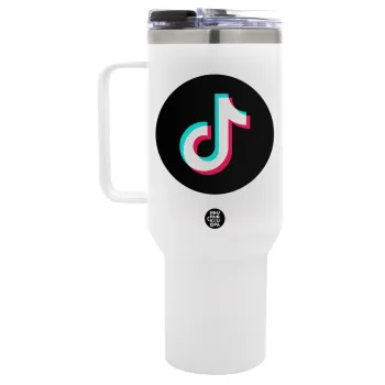 TikTok, Mega Tumbler με καπάκι, διπλού τοιχώματος (θερμό) 1,2L