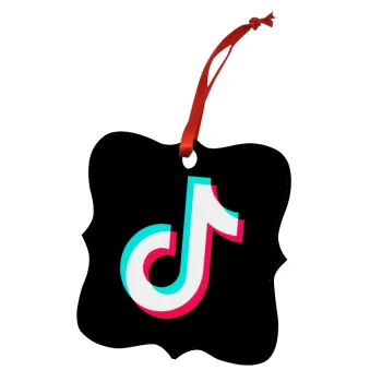 TikTok, Christmas ornament polygon wooden 7.5cm