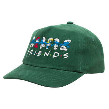 Friends Smurfs, Καπέλο παιδικό Baseball, 100% Βαμβακερό Drill, ΠΡΑΣΙΝΟ (ΒΑΜΒΑΚΕΡΟ, ΠΑΙΔΙΚΟ, ONE SIZE)