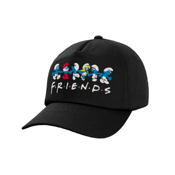 Friends Smurfs, Καπέλο Baseball, 100% Βαμβακερό, Low profile, Μαύρο