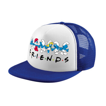 Friends Smurfs, Καπέλο Ενηλίκων Soft Trucker με Δίχτυ Blue/White (POLYESTER, ΕΝΗΛΙΚΩΝ, UNISEX, ONE SIZE)