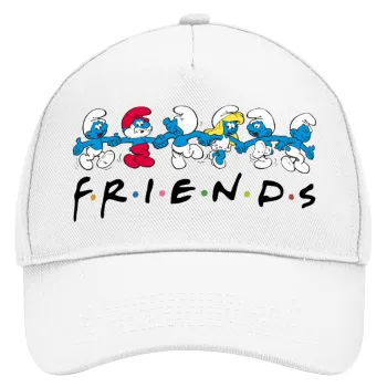 Friends Smurfs, Καπέλο Ενηλίκων Baseball, Drill, Λευκό (100% ΒΑΜΒΑΚΕΡΟ, ΕΝΗΛΙΚΩΝ, UNISEX, ONE SIZE)