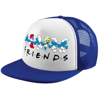 Friends Smurfs, Καπέλο παιδικό Soft Trucker με Δίχτυ ΜΠΛΕ/ΛΕΥΚΟ (POLYESTER, ΠΑΙΔΙΚΟ, ONE SIZE)