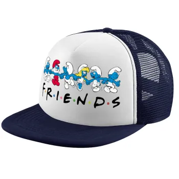 Friends Smurfs, Καπέλο Ενηλίκων Soft Trucker με Δίχτυ Dark Blue/White (POLYESTER, ΕΝΗΛΙΚΩΝ, UNISEX, ONE SIZE)