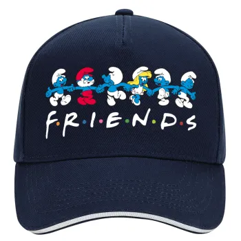 Friends Smurfs, DRILL Καπέλο Ενηλίκων Ultimate ΜΠΛΕ/ΛΕΥΚΟ, (100% ΒΑΜΒΑΚΕΡΟ, ΕΝΗΛΙΚΩΝ, UNISEX, ONE SIZE)