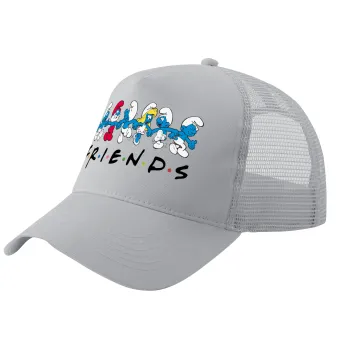 Friends Smurfs, Trucker Hat with Mesh, GREY, (COTTON, KIDS, UNISEX, ONE SIZE)