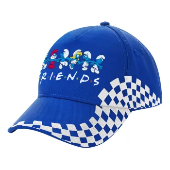 Friends Smurfs, Adult Ultimate BLUE RACING Cap, (100% COTTON DRILL, ADULT, UNISEX, ONE SIZE)