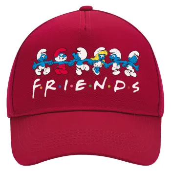 Friends Smurfs, Καπέλο Ενηλίκων Ultimate ΚΟΚΚΙΝΟ, (100% ΒΑΜΒΑΚΕΡΟ DRILL, ΕΝΗΛΙΚΩΝ, UNISEX, ONE SIZE)