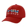 Children's Baseball Cap, 100% Cotton Twill, Red (COTTON, CHILDREN'S, UNISEX, ONE SIZE)