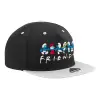 Adult Flat Snapback Hat Black/Grey, (100% COTTON TWILL, ADULT, UNISEX, ONE SIZE)
