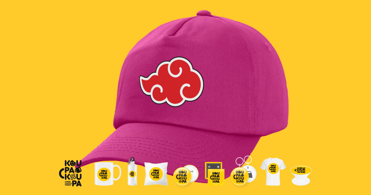 Casquette Baseball Naruto Akatsuki Cloud - Taille Unique, Imprimé Tonal, Patch Caoutchouc - Merch Anime