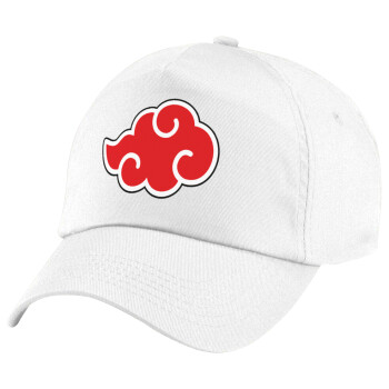 Naruto  Akatsuki Cloud, Καπέλο παιδικό Baseball, 100% Βαμβακερό Twill, Λευκό (ΒΑΜΒΑΚΕΡΟ, ΠΑΙΔΙΚΟ, UNISEX, ONE SIZE)