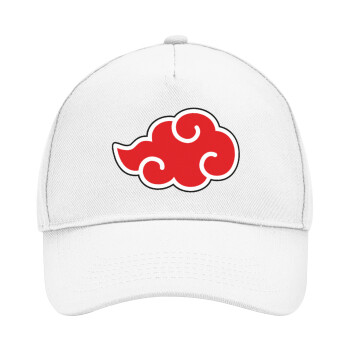 Naruto  Akatsuki Cloud, Καπέλο Ενηλίκων Baseball, Drill, Λευκό (100% ΒΑΜΒΑΚΕΡΟ, ΕΝΗΛΙΚΩΝ, UNISEX, ONE SIZE)
