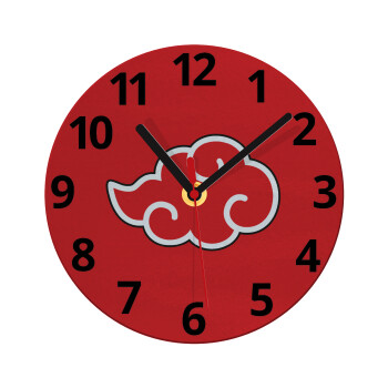 Naruto  Akatsuki Cloud, Ρολόι τοίχου γυάλινο (20cm)