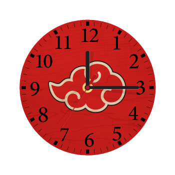 Naruto  Akatsuki Cloud, Ρολόι τοίχου ξύλινο plywood (20cm)