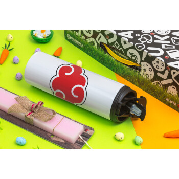 Naruto  Akatsuki Cloud, Easter candle,Travel Tumbler 2 Lids, with metal straw & cleaning brush & aromatic flat candle (30cm) (PINK)