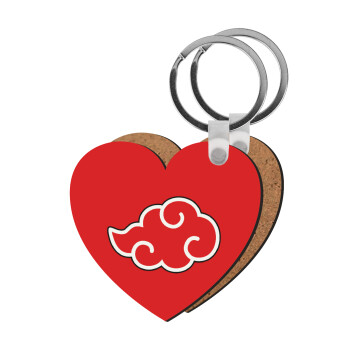 Naruto  Akatsuki Cloud, Μπρελόκ Ξύλινο καρδιά MDF