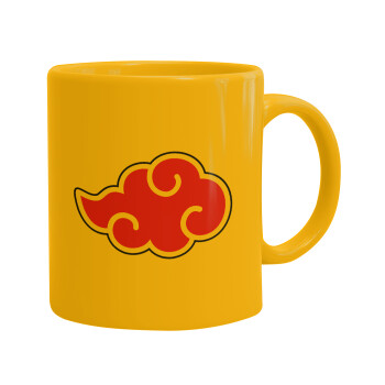 Naruto  Akatsuki Cloud, Ceramic coffee mug yellow, 330ml (1pcs)