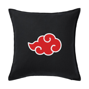 Naruto  Akatsuki Cloud, Μαξιλάρι καναπέ Μαύρο 100% βαμβάκι, περιέχεται το γέμισμα (50x50cm)