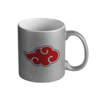 Naruto  Akatsuki Cloud, Κούπα Ασημένια Glitter που γυαλίζει, κεραμική, 330ml