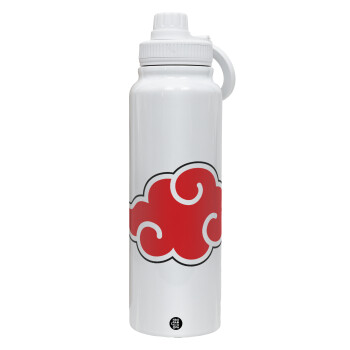 Naruto  Akatsuki Cloud, 1L Stainless Steel Thermal Bottle with Phone Holder & Double Wall Insulation