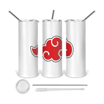 Naruto  Akatsuki Cloud, 360 Eco friendly stainless steel tumbler 600ml, with metal straw & cleaning brush