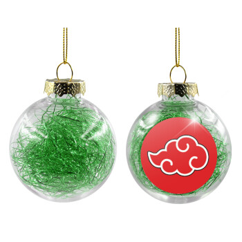 Naruto  Akatsuki Cloud, Χριστουγεννιάτικη μπάλα δένδρου διάφανη με πράσινο γέμισμα 8cm