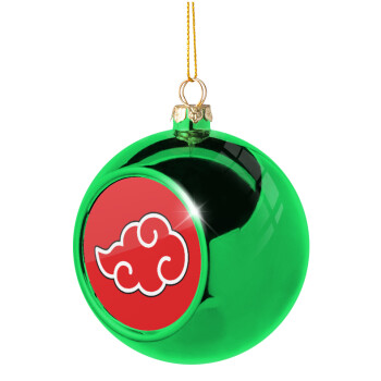 Naruto  Akatsuki Cloud, Χριστουγεννιάτικη μπάλα δένδρου Πράσινη 8cm