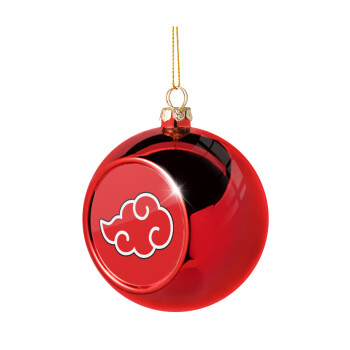 Naruto  Akatsuki Cloud, Χριστουγεννιάτικη μπάλα δένδρου Κόκκινη 8cm