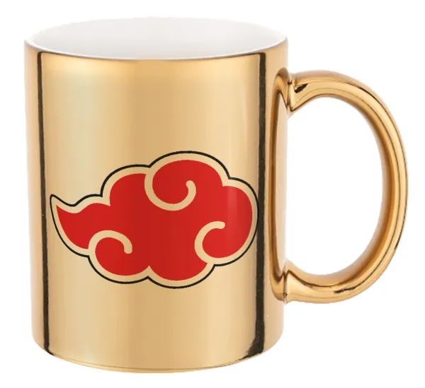 Naruto  Akatsuki Cloud — Mug ceramic, gold mirror, 330ml