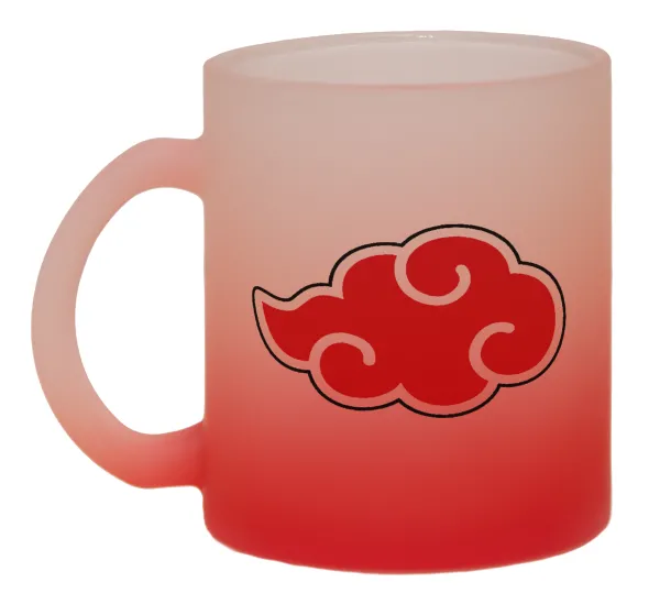 Naruto  Akatsuki Cloud — Κούπα γυάλινη δίχρωμη με βάση το κόκκινο ματ, 330ml