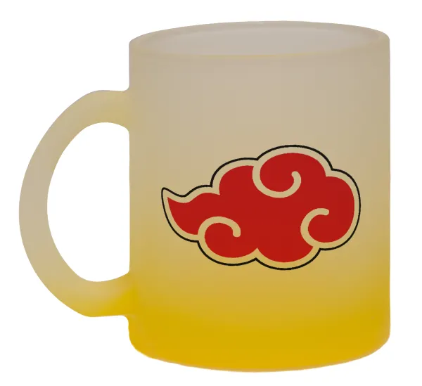 Naruto  Akatsuki Cloud — Κούπα γυάλινη δίχρωμη με βάση το κίτρινο ματ, 330ml