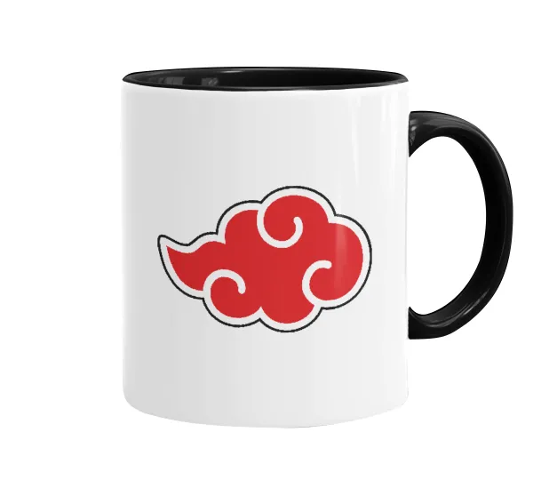 Naruto  Akatsuki Cloud — Κούπα χρωματιστή μαύρη, κεραμική, 330ml