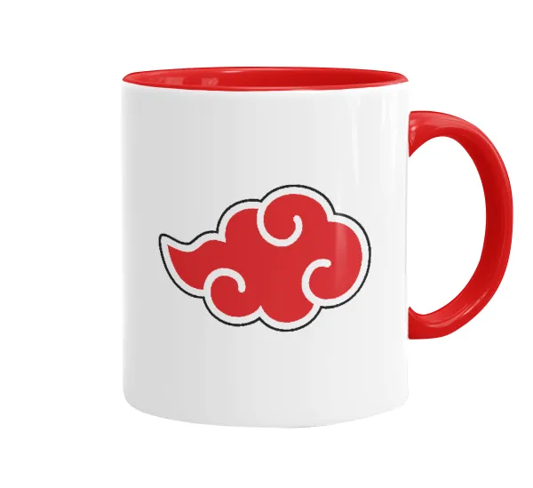 Naruto  Akatsuki Cloud — Κούπα χρωματιστή κόκκινη, κεραμική, 330ml