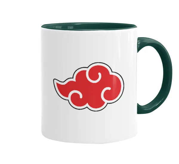 Naruto  Akatsuki Cloud — Κούπα χρωματιστή πράσινη, κεραμική, 330ml