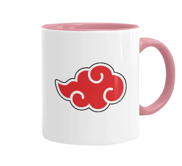 Naruto  Akatsuki Cloud — Κούπα χρωματιστή ροζ, κεραμική, 330ml