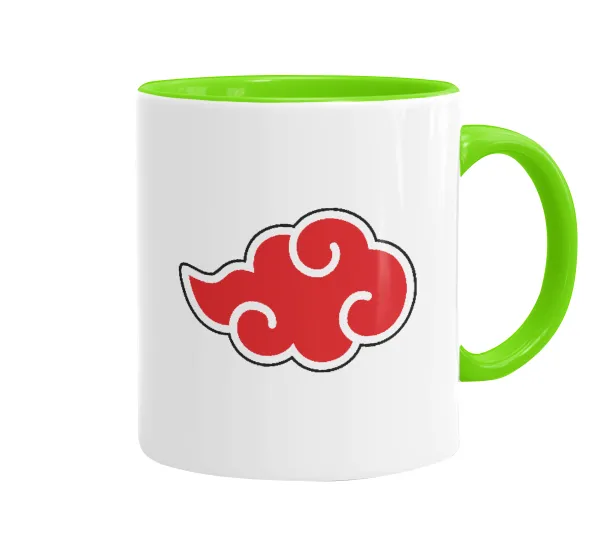 Naruto  Akatsuki Cloud — Mug colored light green, ceramic, 330ml
