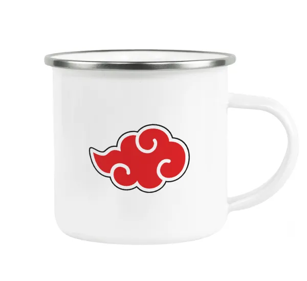 Naruto  Akatsuki Cloud — Κούπα Μεταλλική εμαγιέ λευκη 360ml
