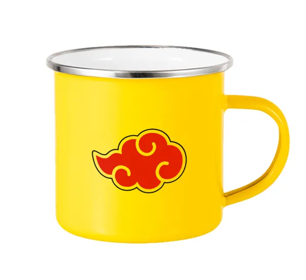 Naruto  Akatsuki Cloud — Κούπα Μεταλλική εμαγιέ Κίτρινη 360ml